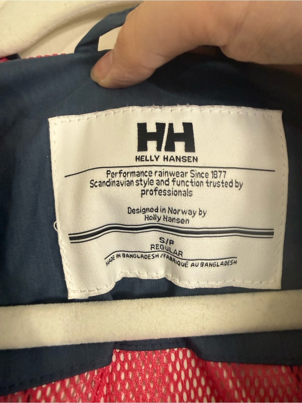 Helly Hansen Seven J Rain Jacket Navy Blue Pink Small - Picture 6 of 7